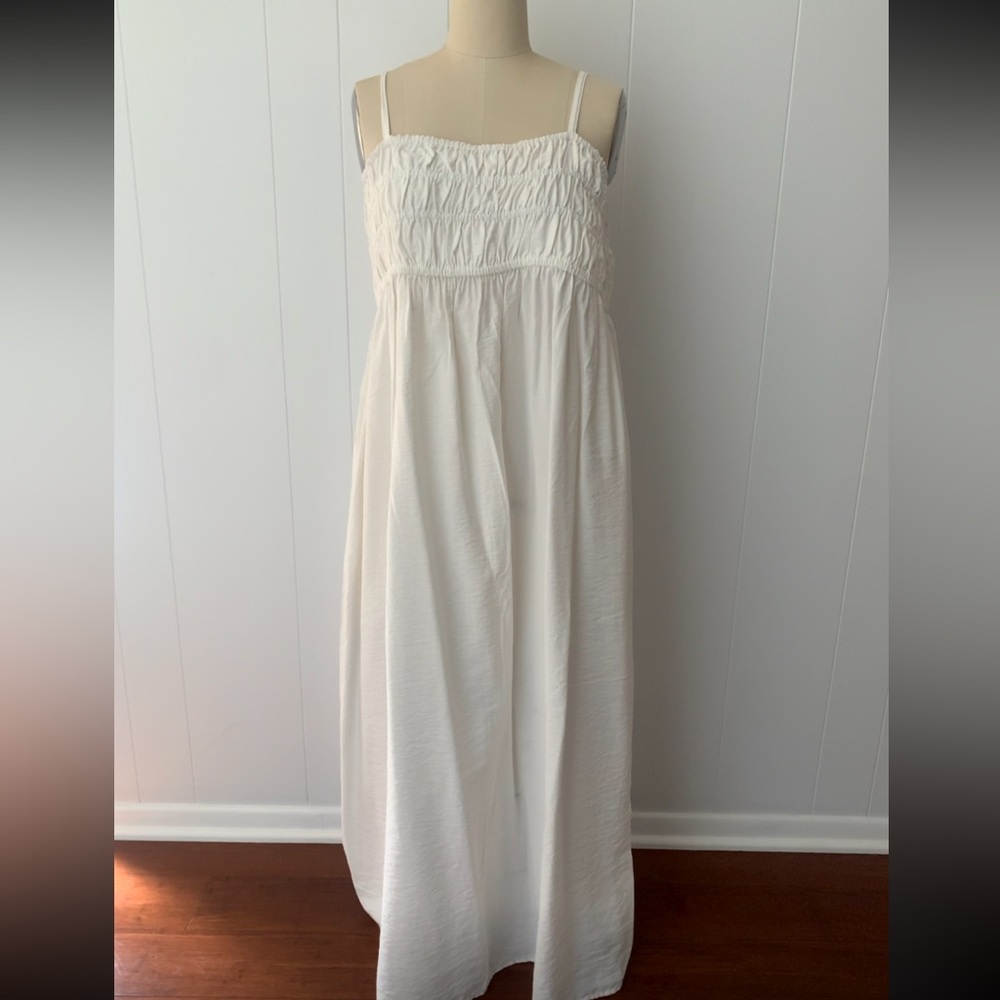 A New Day Spaghetti Strap Smocked Dress in White - Picture 2 of 4